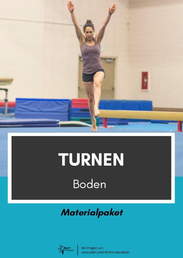 Turnen ⎮ Boden inkl. 74 Stationskarten, Poster und Bewertungsraster (Rolle vor- und rückwärts, Sprungrolle, Handstand, Kopfstand, Radschlag)