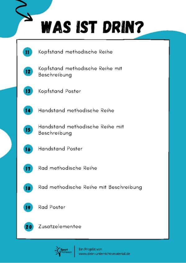 Turnen ⎮ Boden inkl. 74 Stationskarten, Poster und Bewertungsraster (Rolle vor- und rückwärts, Sprungrolle, Handstand, Kopfstand, Radschlag) – Bild 3