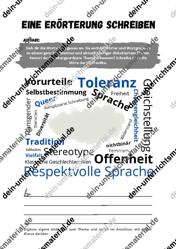 Erörterung: Gendern in der deutschen Sprache (Übungsreihe „Erörterbar“) – Bild 2