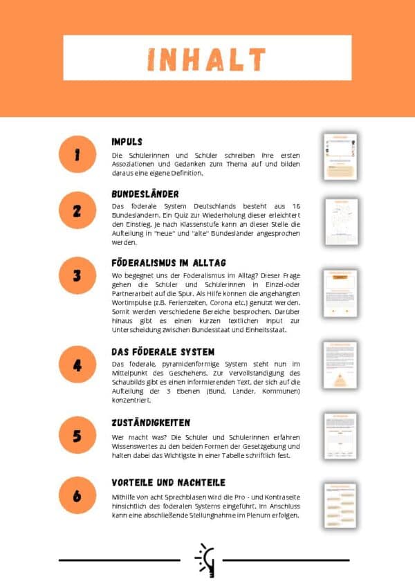 Föderalismus: 6-teilige Unterrichtsreihe (Einführung, System, Zuständigkeiten) – Bild 2