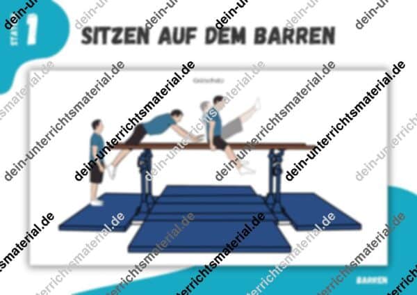 Turnen ⎮ Materialpaket Barren (128 Stationskarten, inkl. methodische Reihen, Spiel und Bewertungsraster) – Bild 7