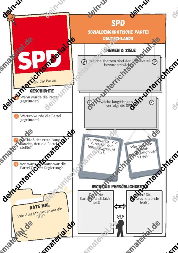 Komplettpaket Bundestagswahl 2025 (Lückentext, Schaubild, Steckbriefe, Spiele...) – Bild 12