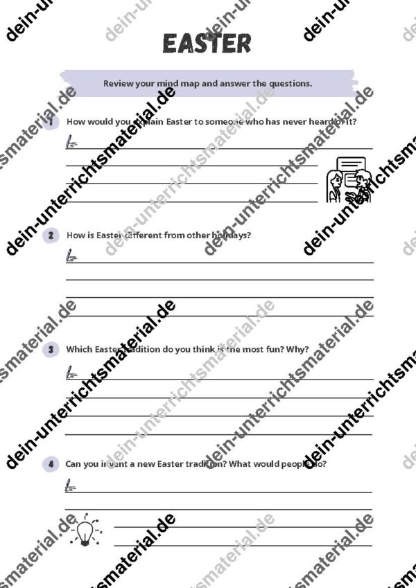 Easter: Materialpaket Englischunterricht (Mindmap, Game, Research Project) – Bild 4